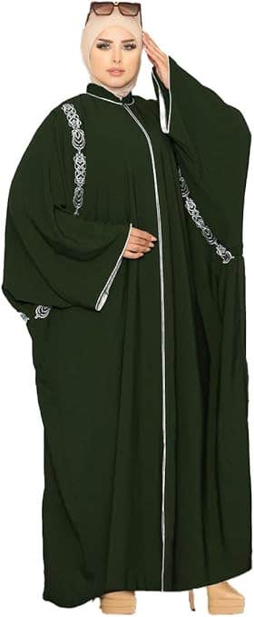 Women's Abaya - Gamal Sons, Royal Crepe, Model 8213, 1 Piece, Luxury - Olive