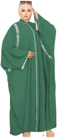 Women's Abaya - Gamal Sons, Royal Crepe, Model 8213, 1 Piece - Green