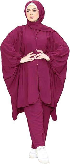 Women's Tunic - Gamal Sons, Model 7078, 3 Pieces, Luxury - Burgundy