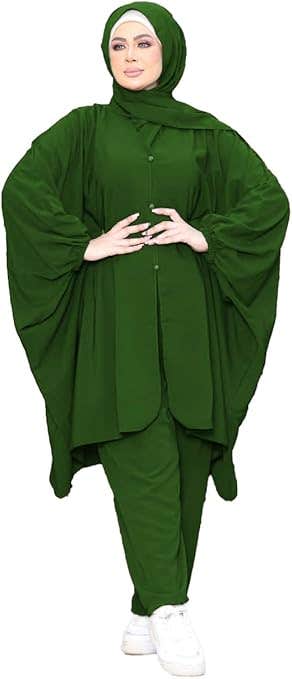 Women's Tunic - Gamal Sons, Model 7078, 3 Pieces, Luxury - Green