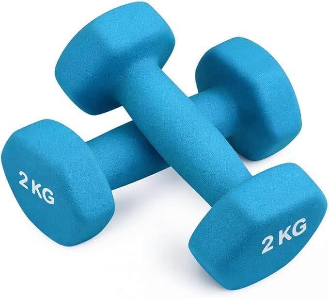 Hand Dumbbells – Pair of Home Workout and Muscle Strengthening Dumbbells for Men and Women (2 kg)
