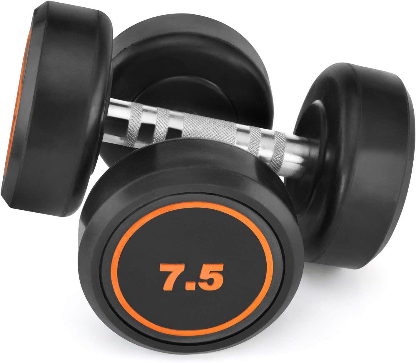 Rubber Fixed Dumbbells, 7.5 KG (Black) (7.5kg x 2pcs)