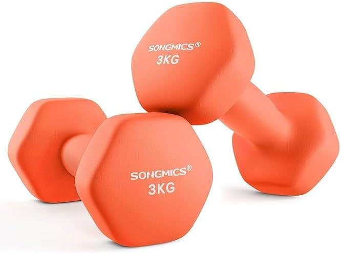 Dumbbells, Set of 2, 6.6 lbs (3 kg), Color Dumbbells, Easy Grip, Odorless Material, Lightweight, Unisex, Strength Training, Strength Training, Iron Array, Stylish, Compact, Cute,