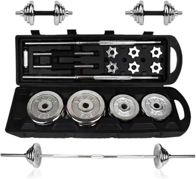 Adjustable 50kg Nickel Iron Dumbbell Set with Carrying Case - Home Gym Weightlifting & Strength Training
