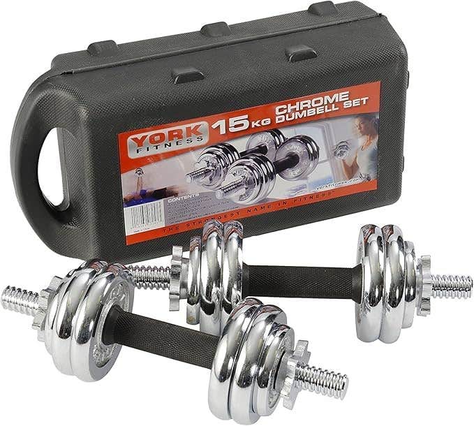 15kg Chrome Dumbbell Set and Case