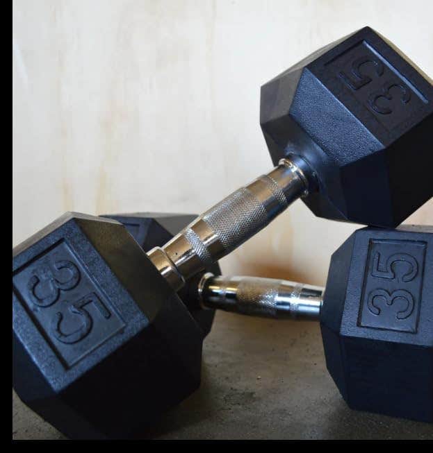 35kg Fixed Hex Dumbbell, Black Metal, Non-Roll Muscle Training Equipment, 60 x 30 cm