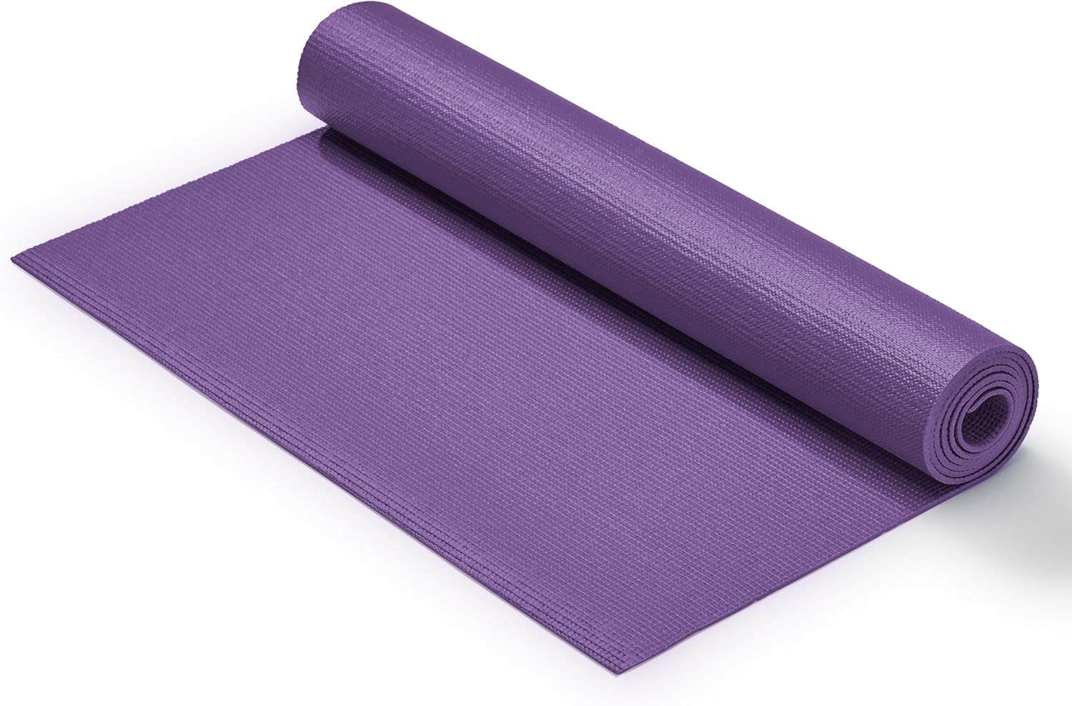 Sunny Health & Fitness Non-Slip Yoga Mat - Size 68 in x 24 in (Purple) (031-P)