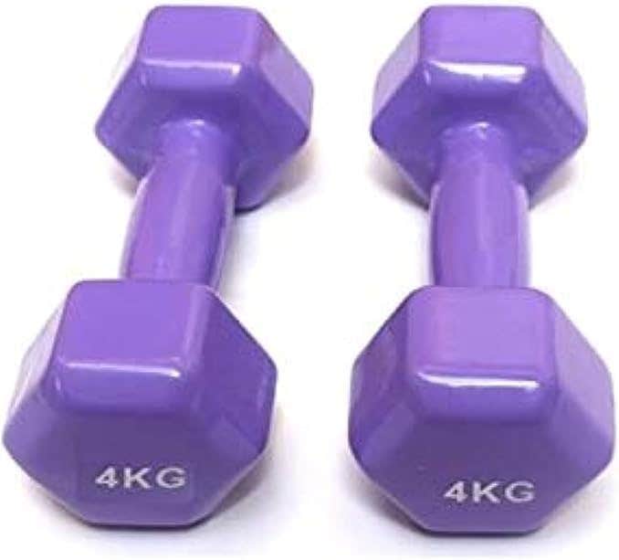 Double Dumbbells Vinyl - 4 KG, Set of 2 Pieces - Purple