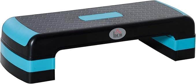 Aerobic Step, 10cm, 15cm & 20cm Height Adjustable Steppers for Exercise Workout, Nonslip Step Board Great for Home & Office, Black and Blue