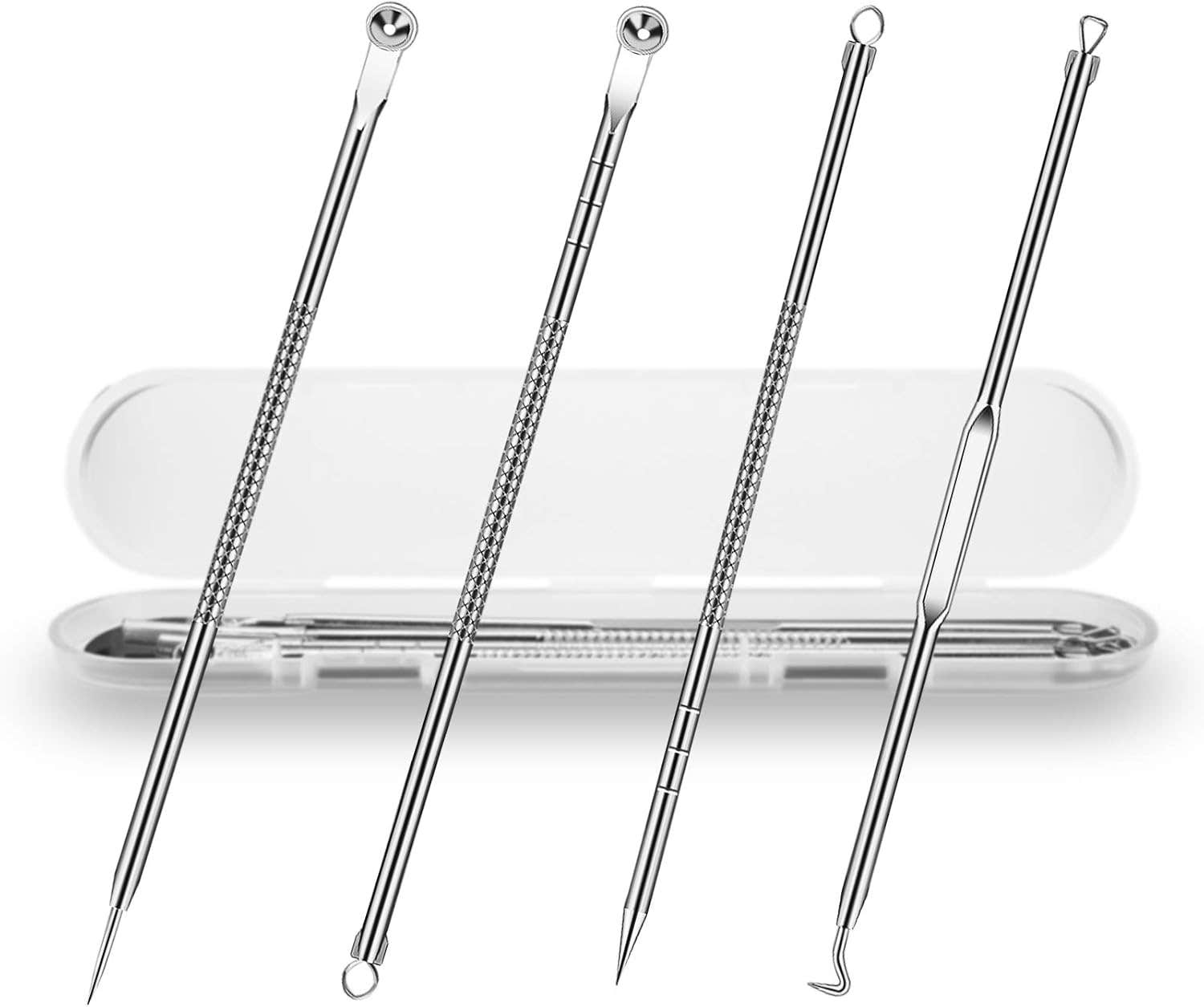 Jimking Blackhead Remover, Conedone Extractor, Ance Removal Tool, Pimple Popper Kit for Home, Beauty Salon (Silver)