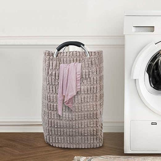 Generic Foldable Large Laundry Bag with Velvet Lining and Metal Handle - 500g