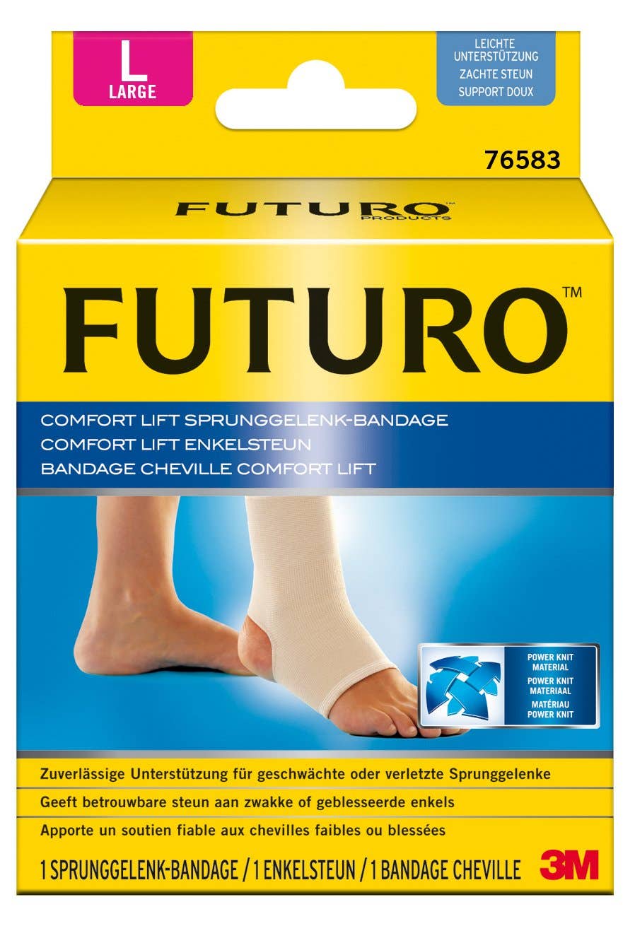 Futuro Comfort Ankle Brace for Light Overload Relief - Size L, Nylon Polyester Cotton
