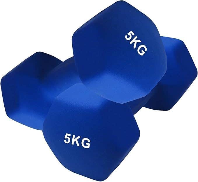 Generic 5kg Hex Dumbbell Weights Set - Non-Slip Grip for Strength Training