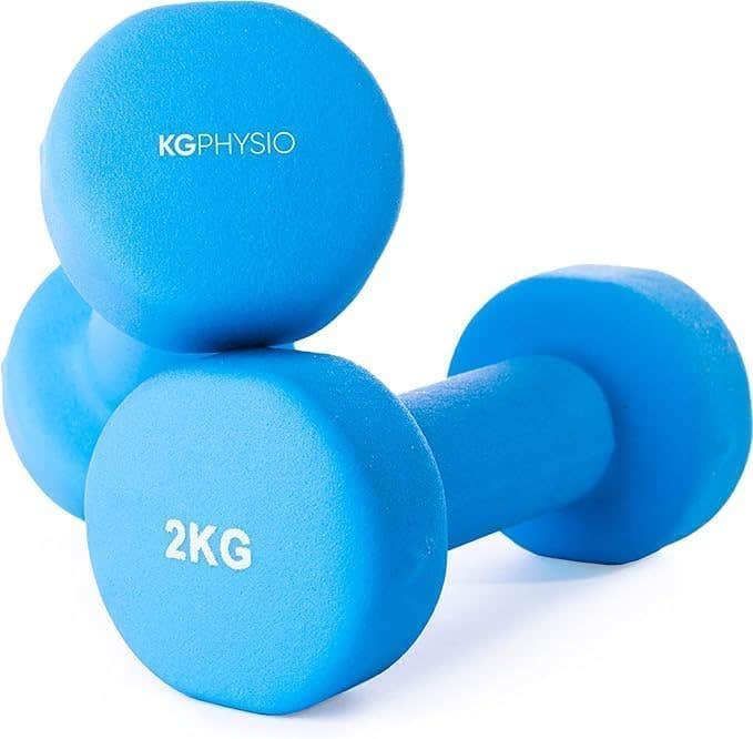 Neoprene-Coated Dumbbells Set 1-10kg Pair with Exercise Poster