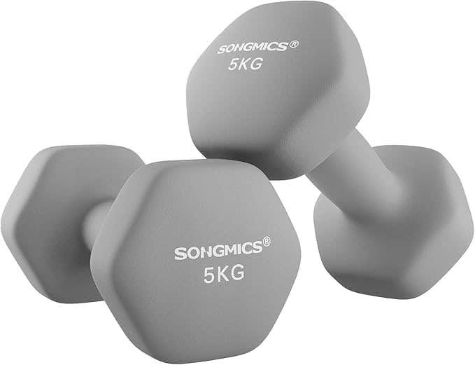 SYL910G01 Dumbbells, Set of 2, 11.0 lbs (5 kg), Color Dumbbells, Easy to Grip, Odorless Material, Lightweight, Unisex, Strength Training, Strength Training, Iron Array, Stylish, Compact,