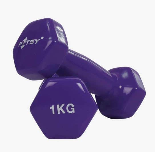 Dumbbells 1KG – Stylish Neoprene Weights for Home & Gym – Non-Slip, Durable, & Easy Grip (Pair, Purple)"