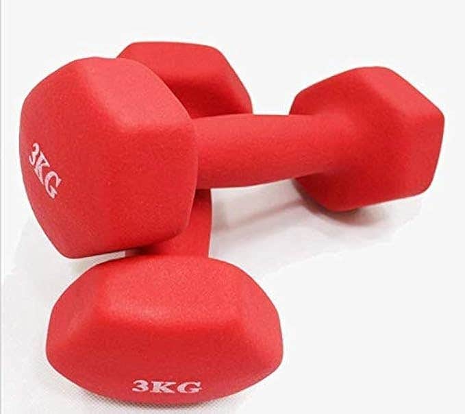 Rubber Dumbbell for Women 3kgx2
