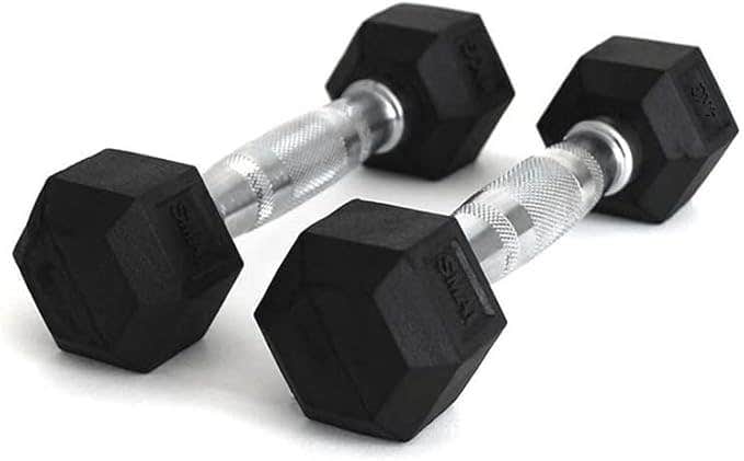ls2021 hex dumbbells, 4 kg - chrome black