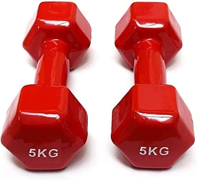 Generic Red 5 KG Double Dumbbells Set of 2 - Metal Construction