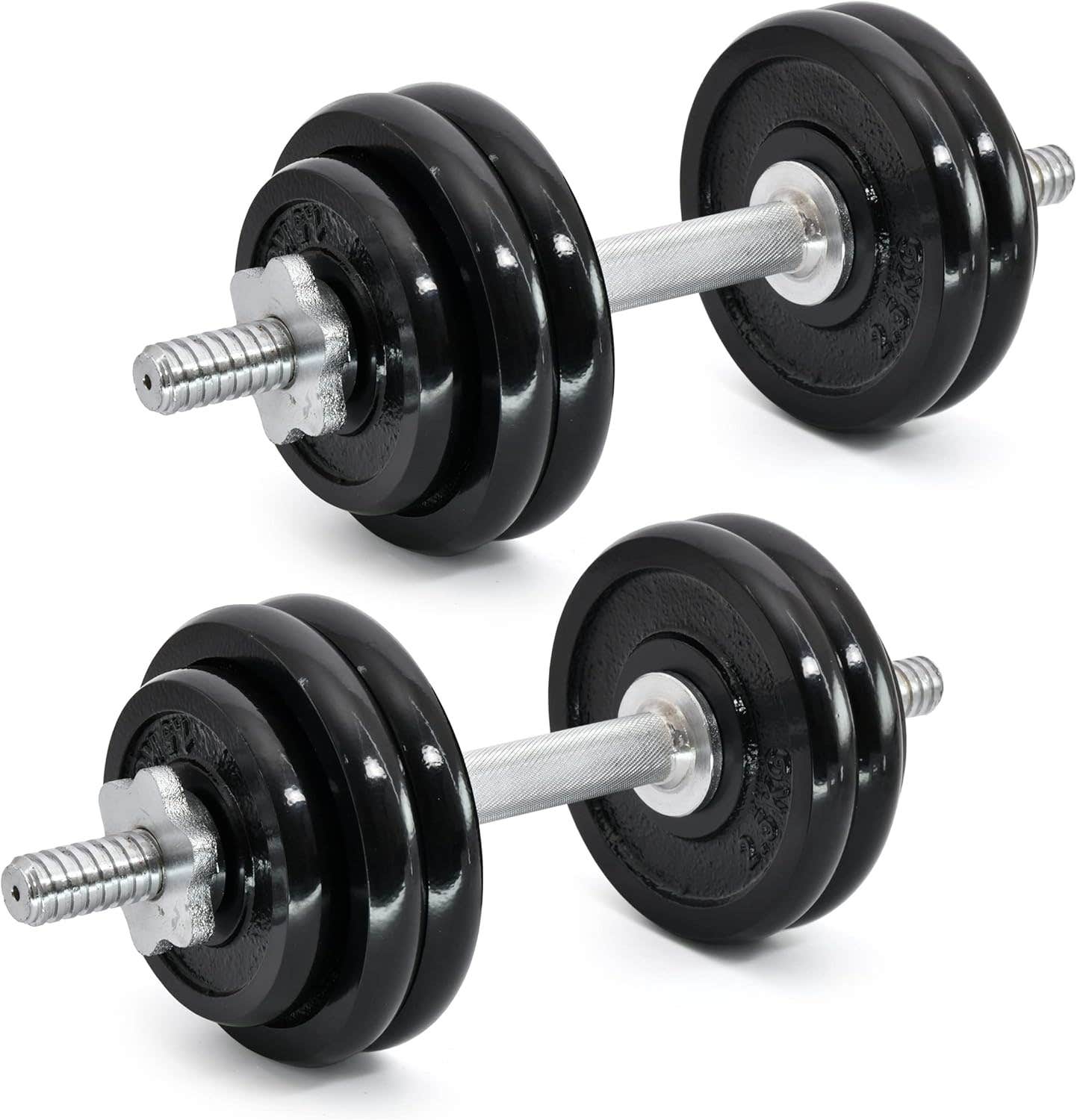 JIMWALT Adjustable Cast Iron Dumbbells - 15 KG Set