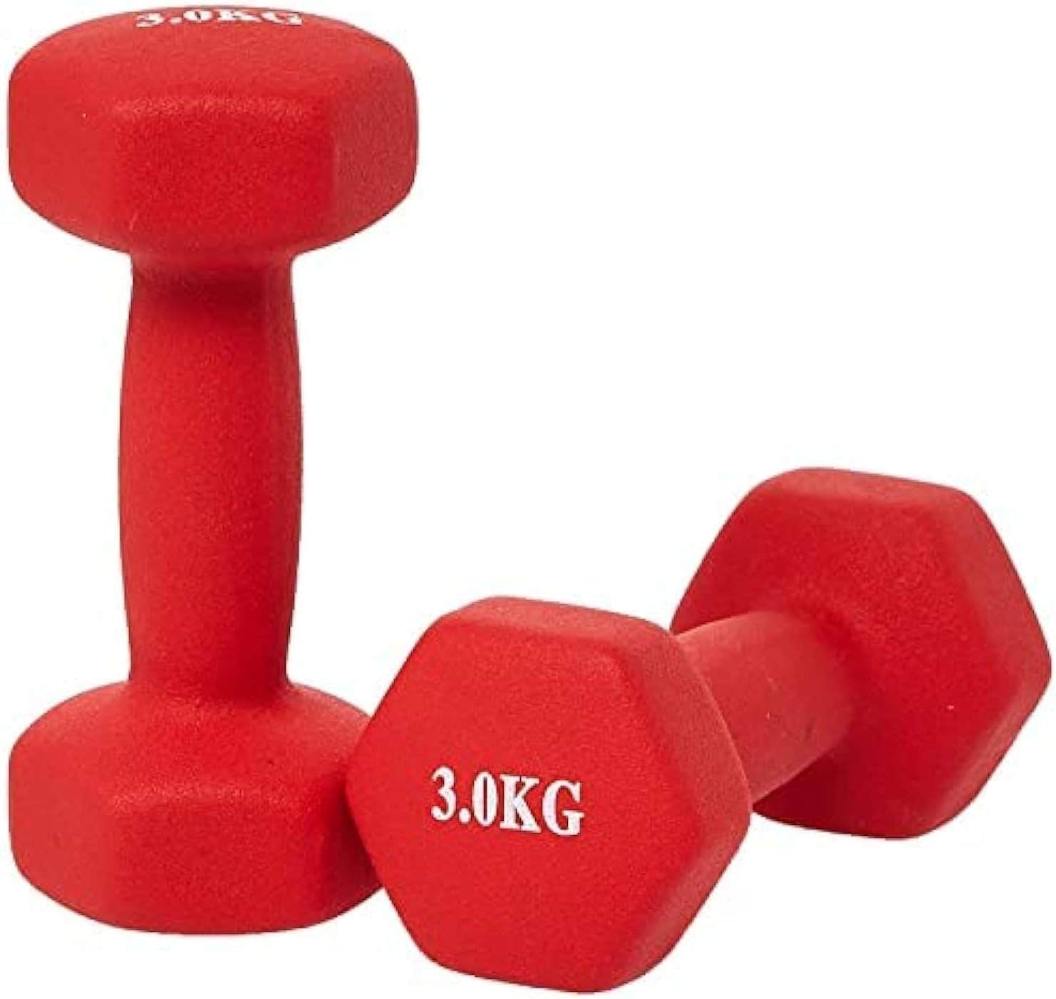COOLBABY Neoprene Dumbbells -Red 3 Kg *2
