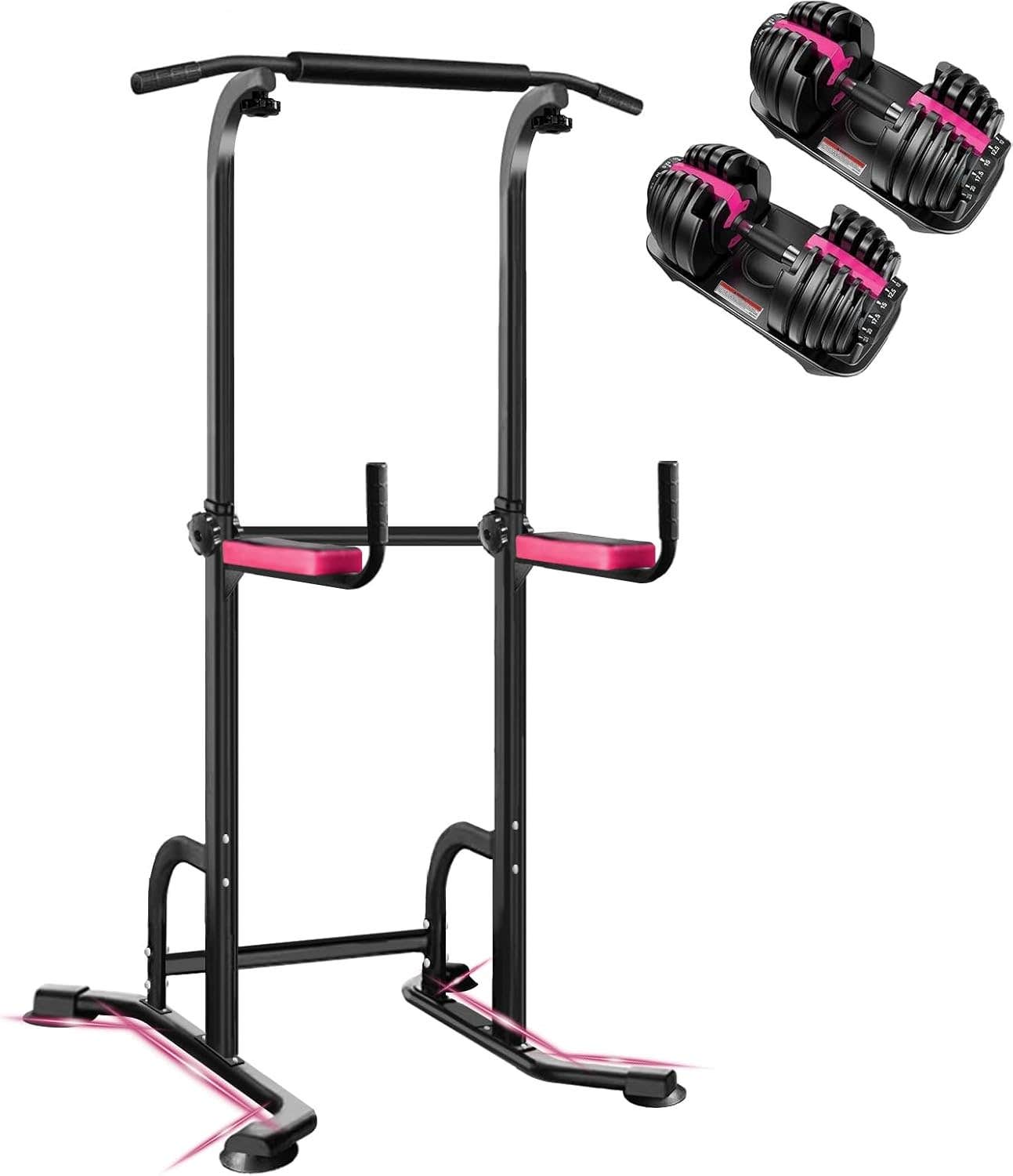 Dumbbell 002 Variable Adjustable Dumbbells, Set of 1 / 2, 50.9 lbs (24 kg), 15 Adjustable Levels, Weight Adjustment in 3 Seconds