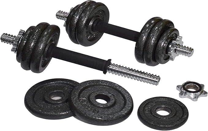 Dumbbell Set, Cast Iron Dumbbell and Rod Set for Home Dumbbell Weight Set with Case Available for ‎42 x 24 x 24 cm; 15 kg