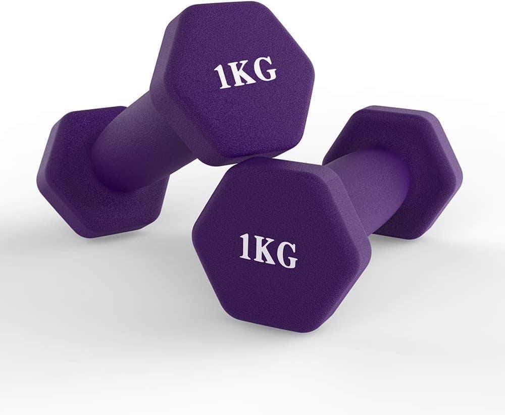 Neoprene Dumbbells Weight Home Gym Fitness Dumbbell For Exercise, Fitness, Workouts, Lifting -Set of 2 Dumbbells （ 1kg ）