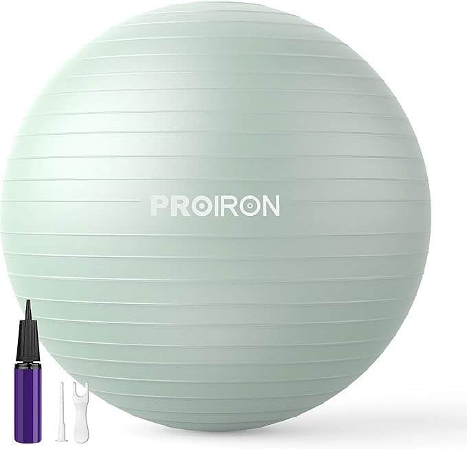 Yoga Ball Anti-Burst Exercise Ball Chair with Quick Pump Slip Resistant Gym Ball Balance Ball(55-75cm) (green 58-65cm/M)