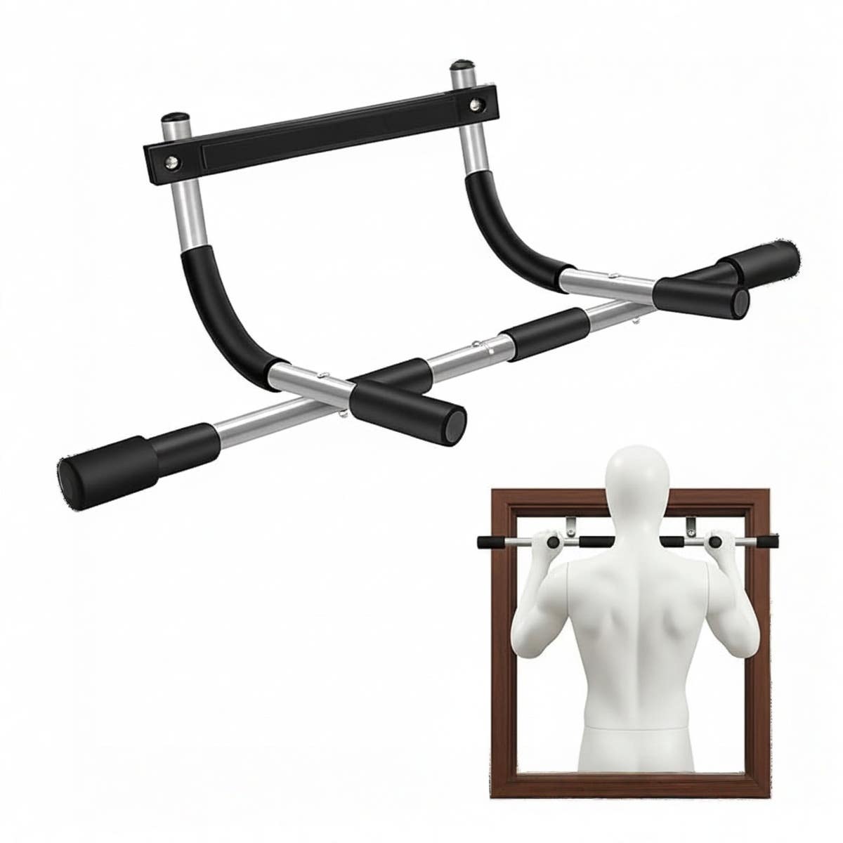 Pull Up Bar for Home Gym, Adjustable Width, Heavy-Duty Steel