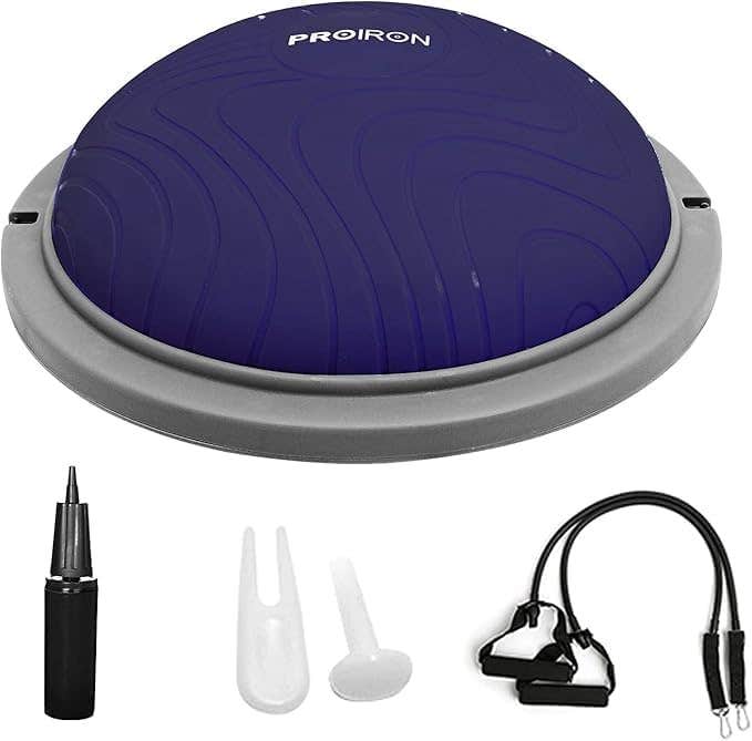 Balance Trainer with Resistance Bands, Balance Ball, Half Yoga Ball, Air Dome Balance Ball with Pump/Nonslip Base, Body Balance Strength Trainer Ball Equipment Exercise Workout Trainer