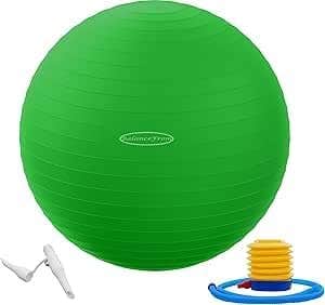 Fitness Anti-Burst and Slip Resistant Exercise Ball Yoga Ball Fitness Ball Birthing Ball with Quick Pump, 2,000-Pound Capacity, Green, 30-inch, XL