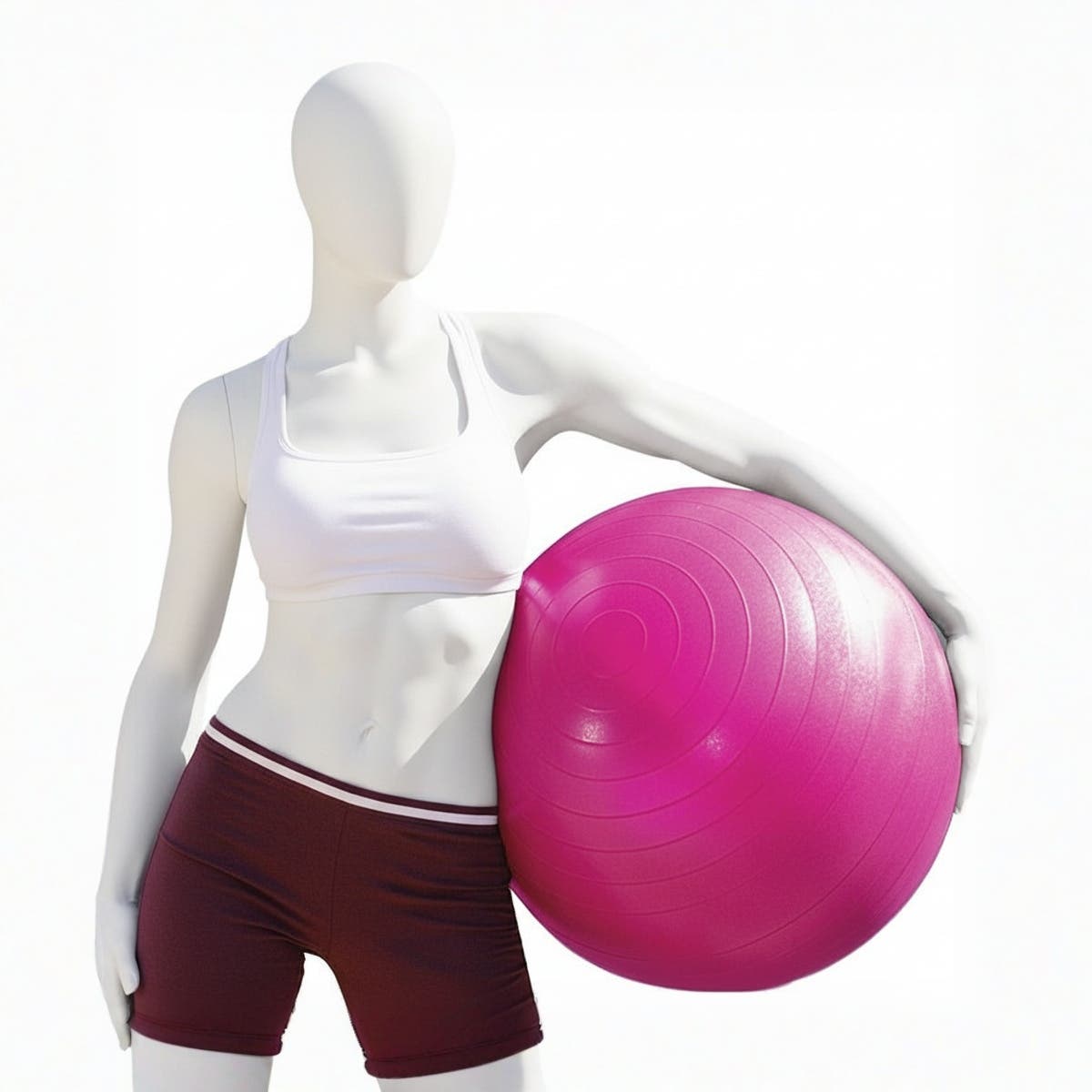 Balancing Stability Ball for Yoga Pilates Anti-Burst 95cm with pump Hot Pink