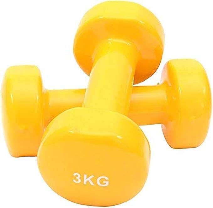 3kg Yellow Iron Dumbbells - Non-Slip Handle