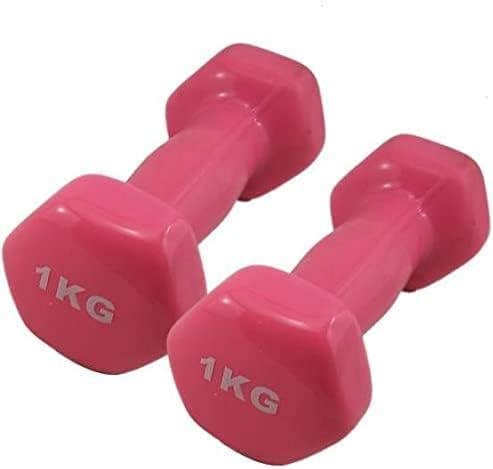 1 Kg Pink Rubber Dumbbell for Strength Training - Generic - EGP 399