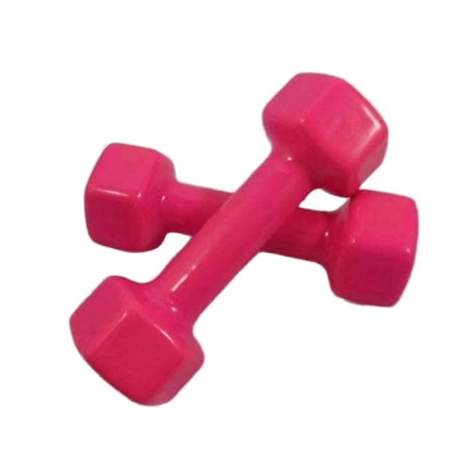 Generic Rubber Coated Pink Dumbbell Set - 2 kg (2 Pieces)