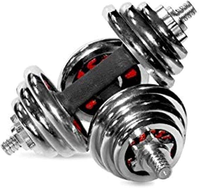 Generic Chrome Dumbbells Set - 20 Kg Iron Weights