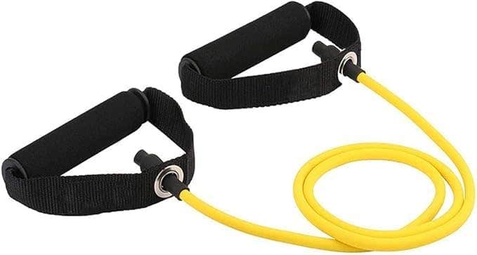 Yellow Pull Rope Resistance Bands with Handles - Pilates Strength Training Tubes