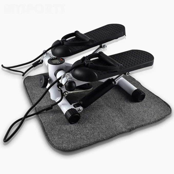 Generic Mini Stepper with Resistance Band, Digital Display, Full Body Workout - Black