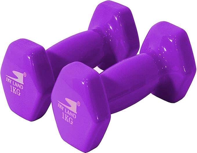 Vinyl Coated Purple Dumbbell Set - 2kg x 2 | Home Gym Strength Training