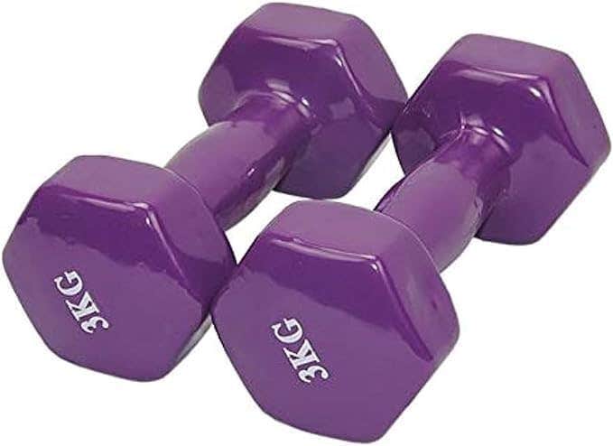 Generic Metal Purple 3kg Vinyl Dumbbell - Targeted Strength Training
