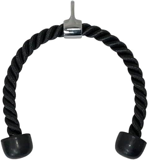Tricep Rope Cable Attachment for Strength Training - Heavy Duty Nylon & Carbon Steel - 28-Inch