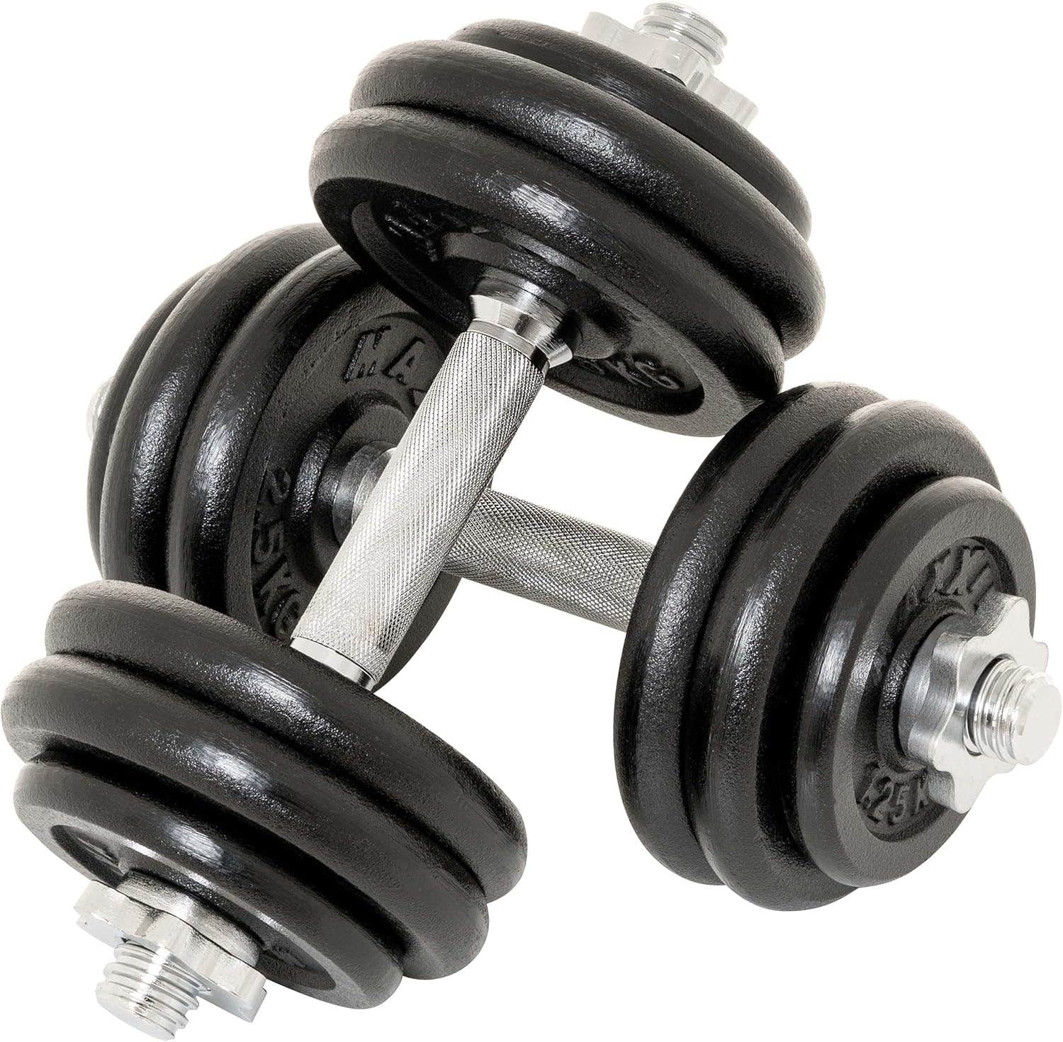 MAXXIVA 30 kg Cast Iron Dumbbell Set with Spinlock Collars