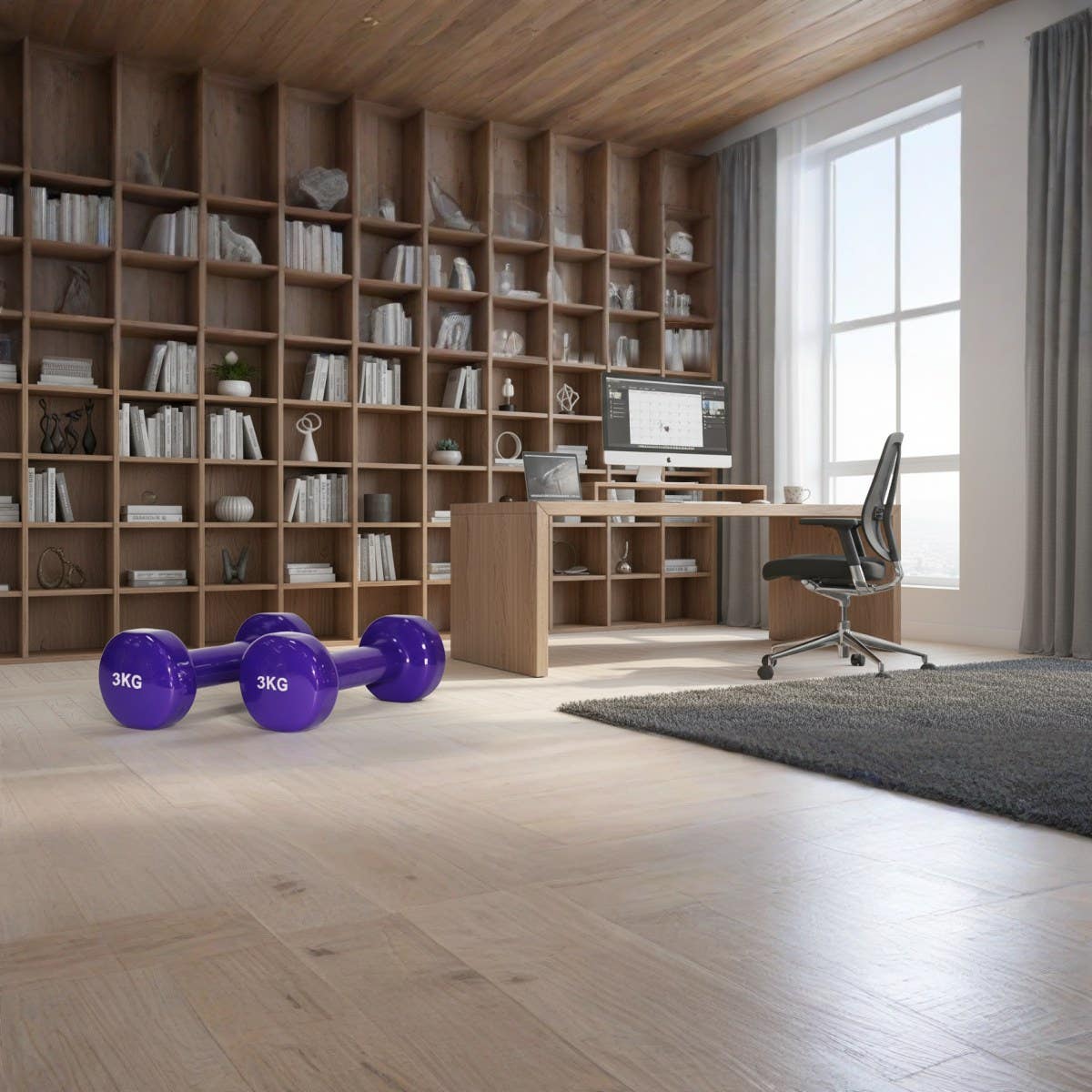 Vinyl Dumbbell Classical Head 1 Kgx2 - Purple