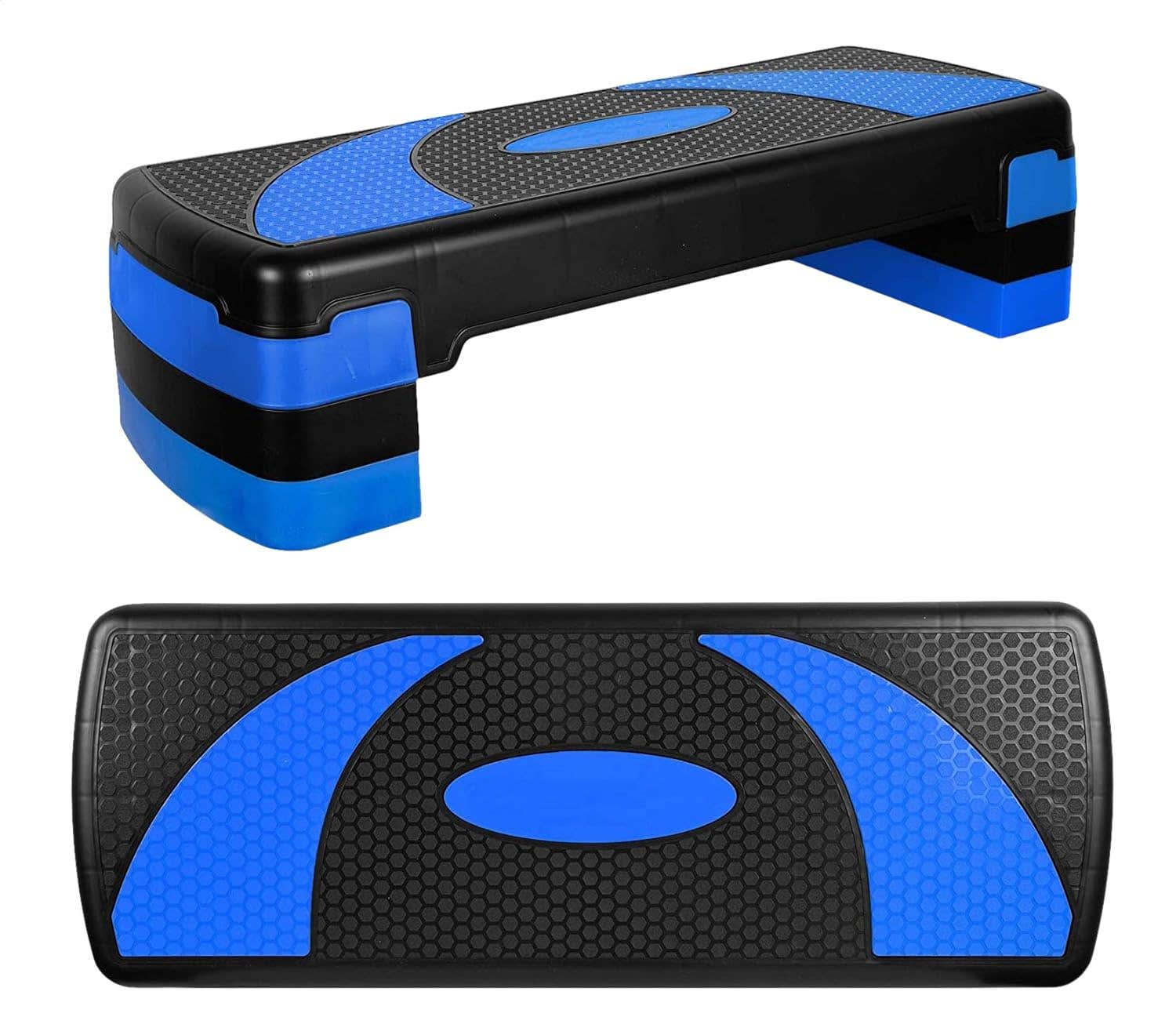 Adjustable Fitness Aerobics Stepper - Blue Black, 78x29 cm, 200 kg Capacity