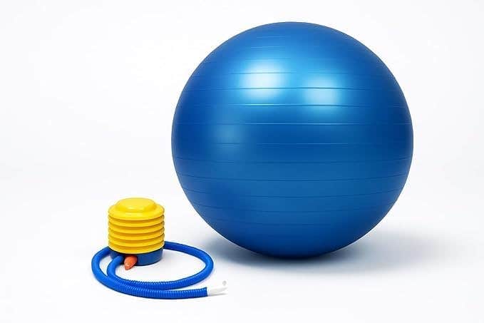 Ideal for Fitness, Yoga, Balance, and Core Training – Includes Foot Pump for Easy Inflation (Blue, 75)