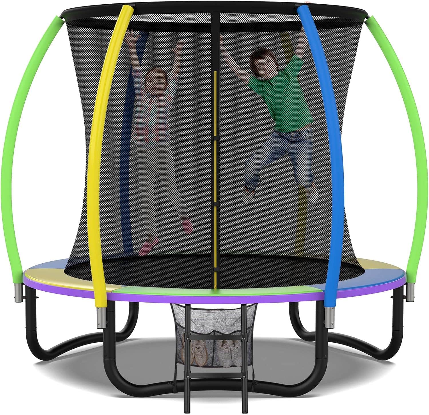 HeyZoo 8FT Trampoline with Enclosure and Ladder - ASTM Approved