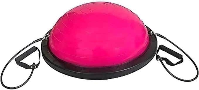 Fitness Minutes Pink Yoga Half Ball Dome Balance Trainer - 120kg Weight Capacity