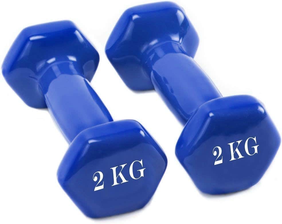 XG Store Vinyl Hex Dumbbells Set - Multicolor 2KG x 2PCS