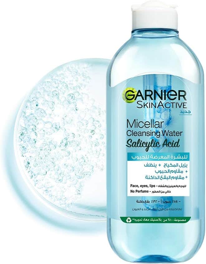 Garnier Skinactive Micellar Cleansing Water, with Salicylic Acid, For Acne Prone Skin 400ml